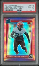 2021 PANINI DONRUSS OPTIC PREVIEW-PINK #P326 JEREMIAH OWUSU-KORAMOAH RC PSA 10