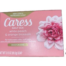 Caress Daily Silk Bar Soap 3.15 oz White Peach  Orange Blossom Lot of 3 Bars