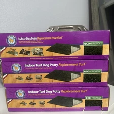 PoochPads PG16P24RG Indoor Turf Dog Potty Replacement Grass 15 x 23 Lot 3