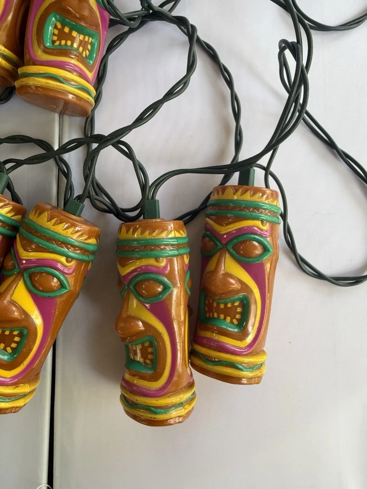 Lote Retro de 23 Tiki Bar Fiesta Soplado Molde Cadena Luz 3 1/2" Con Luces Foto 4 de 4