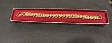 Nice Rhinestone & Gold Tone Tennis Bracelet 7.5in Claw Clasp NIB Free Ship VTG
