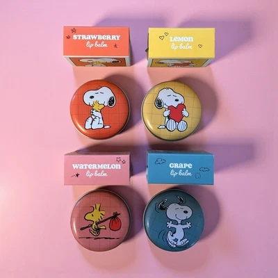 PUCKATOR Officially Licensed Snoopy Woodstock Vegan Lip Balm Tins Fruit Flavour Fruity