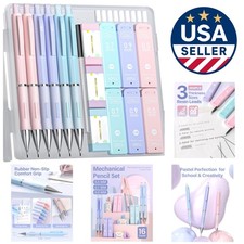 Charming 6PCS Pastel Mechanical Pencil Set with 372 Leads for Stylish Writing