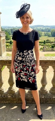 Jacques vert dress size 18 Black Floral Mother Of The Bride Occasion Bnwt