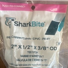 SharkBite Push-to-Connect Chrome Tee Stop Val...