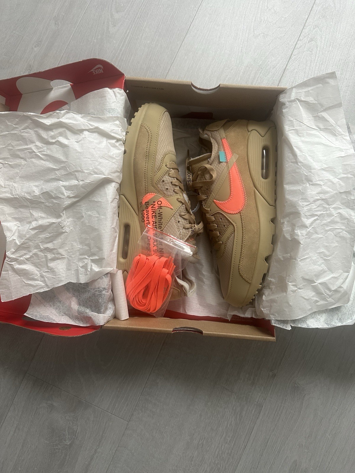 OFF WHITE X NIKE Off White x Nike Air Max 90 Desert Ore taglia US 10 5 AA7293 200