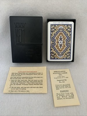 KEM Pinochle Cards Paisley Super Index Single Deck in Black Case