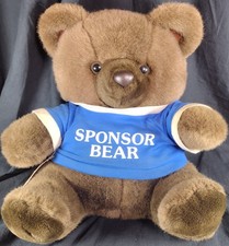 Vintage 1986 LoveNuff Sponsor Bear Talking Plush Chocolate Brown With Tags