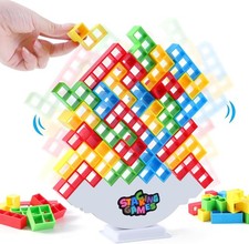 64 Pcs Stack Game Balance Blocks for Adult Kids 2 Players