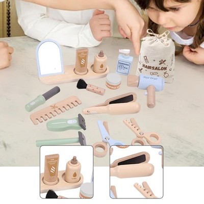 Friseursalon-Set aus Holz   ideales Geschenk für Kindergartenkinder zum