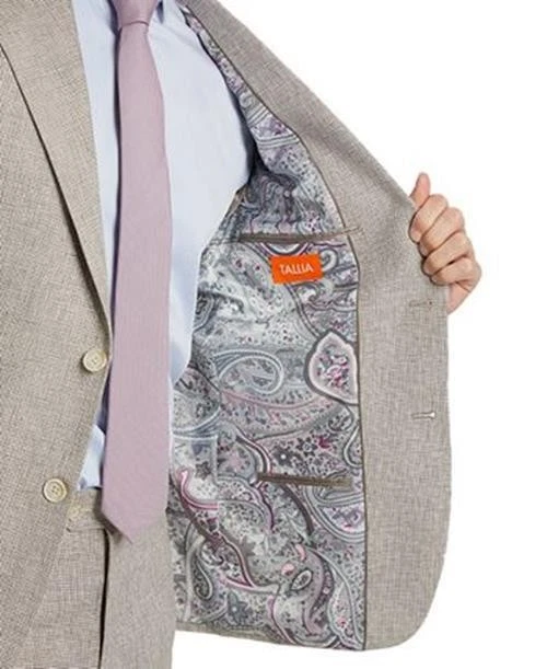 Tallia Men Textured Linen Slim Suit Jacket Sport Coat 36 S NEW $425 VDDL1TLV0050 - Image 4 of 4