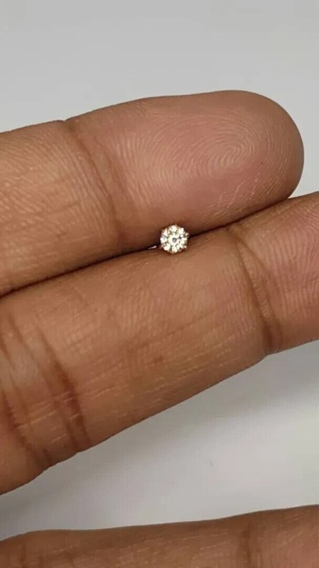 3MM Round Cut Natural Diamond Party Wear Nose Pin In 14k Solid Yellow Gold #451