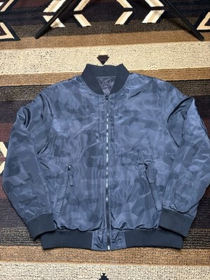 Saks Fifth Avenue Black Camo Reversible Down Filled Bomber Jacket Men s Size 2XL