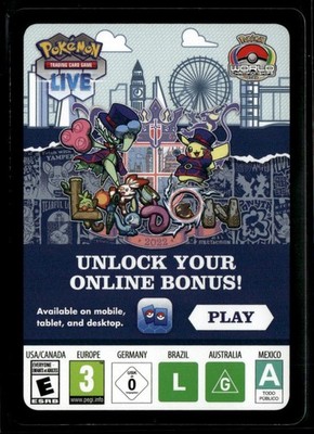 2022 Pokemon World Championship Code Card London Welcome Kit Champions Festival