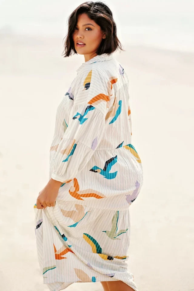 Anthropologie Celandin The Carolita Printed Shirt Dress 3X Plus Maxi NEW 45206 - Image 2 of 4