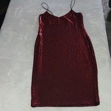 Dress by: Mind Code Red Nylon Sequin Strappy V-Neck Tank Sleeveless Size S