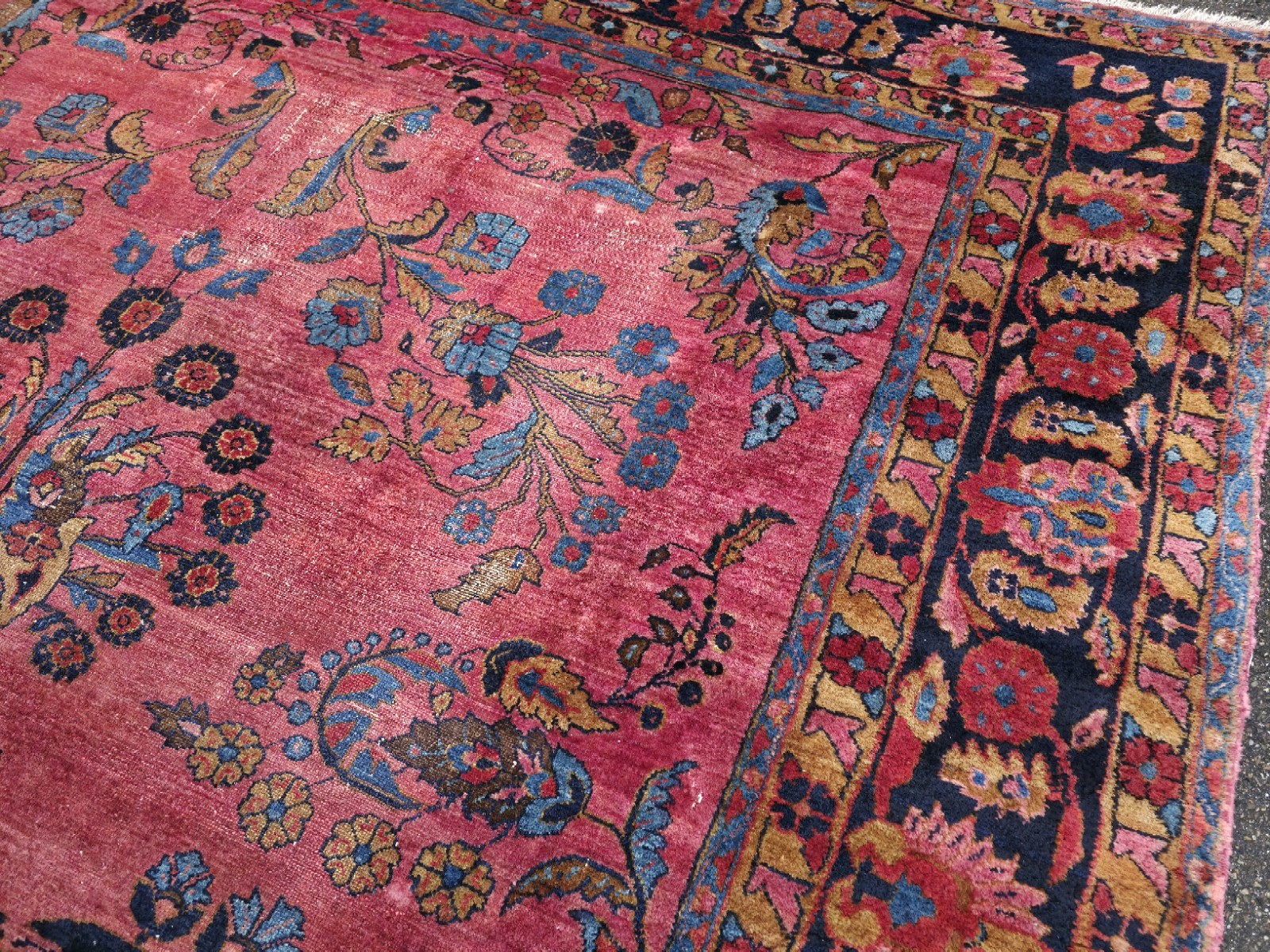 Alfombra alfombra antigua US Sarough 365x275 cm anudada a mano Saruk Tapis