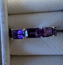 Amethyst White Gold Over Sterling Silver Women s Ring, Size 7, New