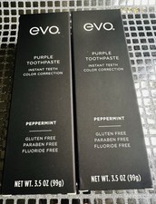 NEW EVO Purple Toothpaste Instant Teeth Color Correction 3.5oz Peppermint 2BOXES