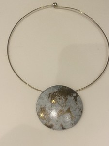 Authentic Bruno Mercier Limoges Porcelain France Chocker Necklace Gold Plated