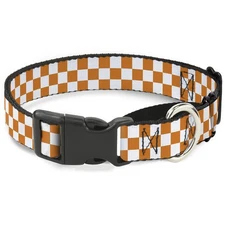 Buckle-Down Checker White/Tn Orange Martingale Dog Collar, 1" Wide-Fits 15-26...