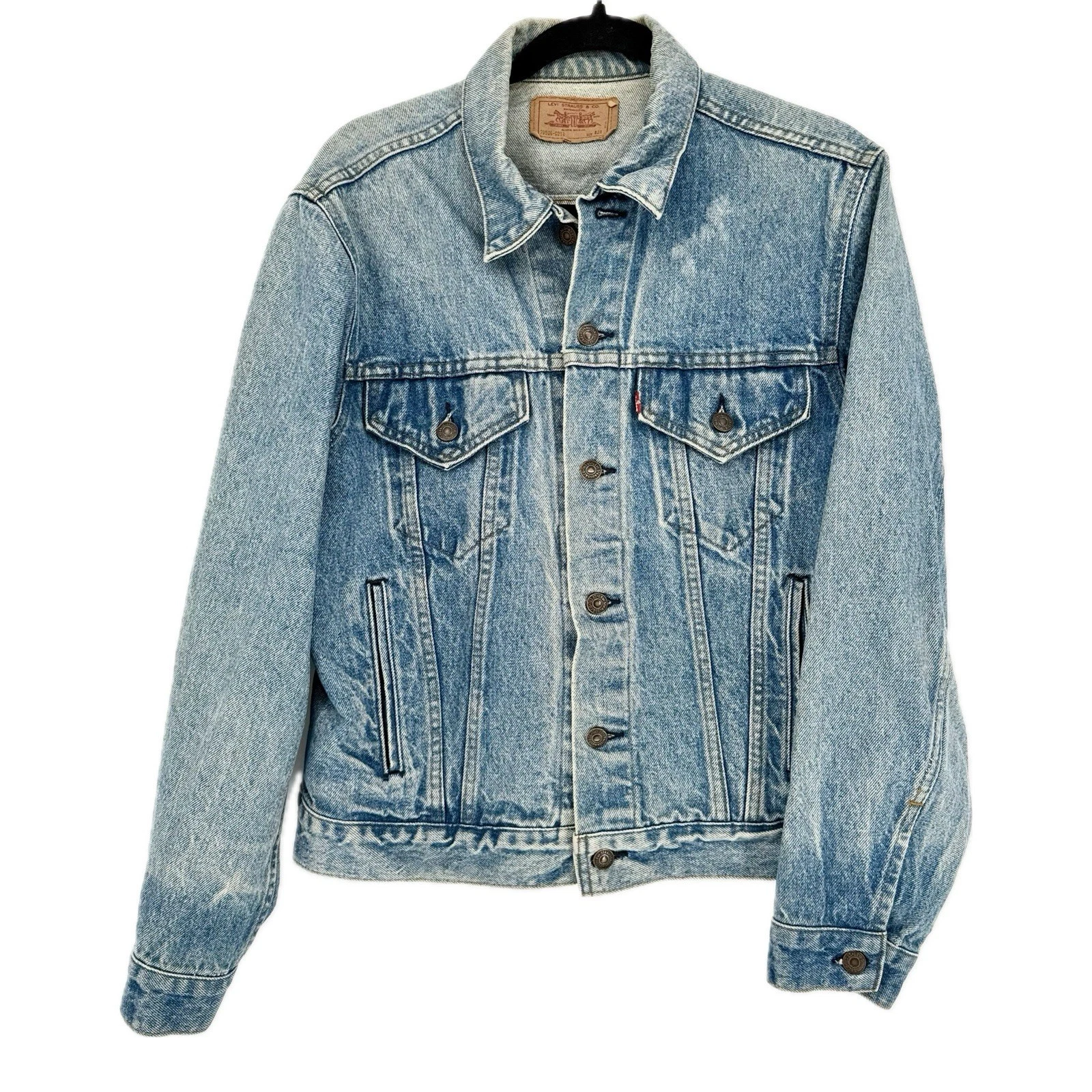 80s Vintage Levi's Type III 70506-0214 Men's Light Blue Denim Trucker Jacket