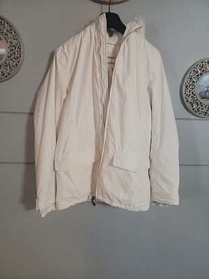 PRADA Puffer Jacket Adult Size S White Long Sleeve Full Zip Coat No Belt 