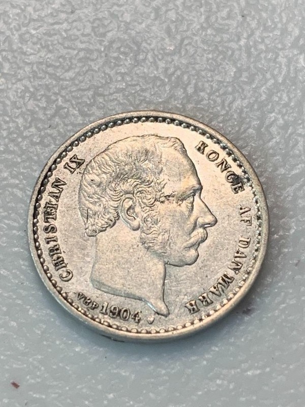Denmark 1904 25 Ore, Few Spots XF Condition SKU#36980