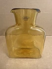 Vtg Blenko 384 Glass Honey Amber Wheat Water Bottle Carafe Original Label 8"