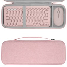 Geekria Hard Case Compatible with Logitech K380 Keyboard and Mouse Combo Pink 