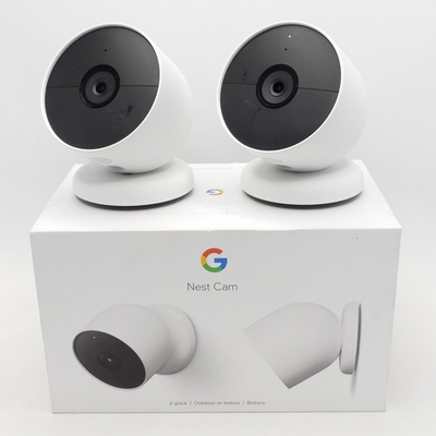 #ad Google Nest Security Indoor Outdoor Cameras G3AL9 Snow 2 Pack with box $149.99