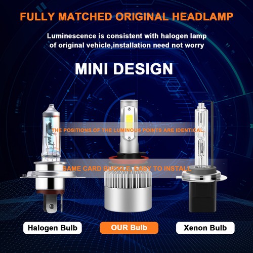 For Toyota Corolla 2009 - 2013 -4X Brightes LED Headlight Bulbs Light High Low - Picture 90 of 117