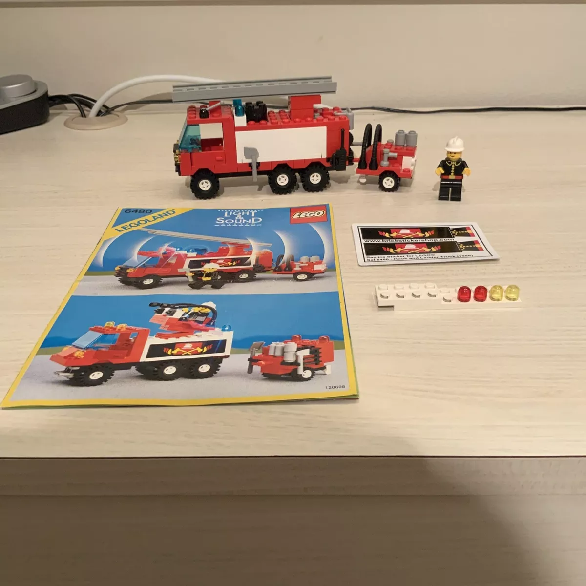 Lego 6480 Light Sound System Hook and Ladder Truck COMPLETE