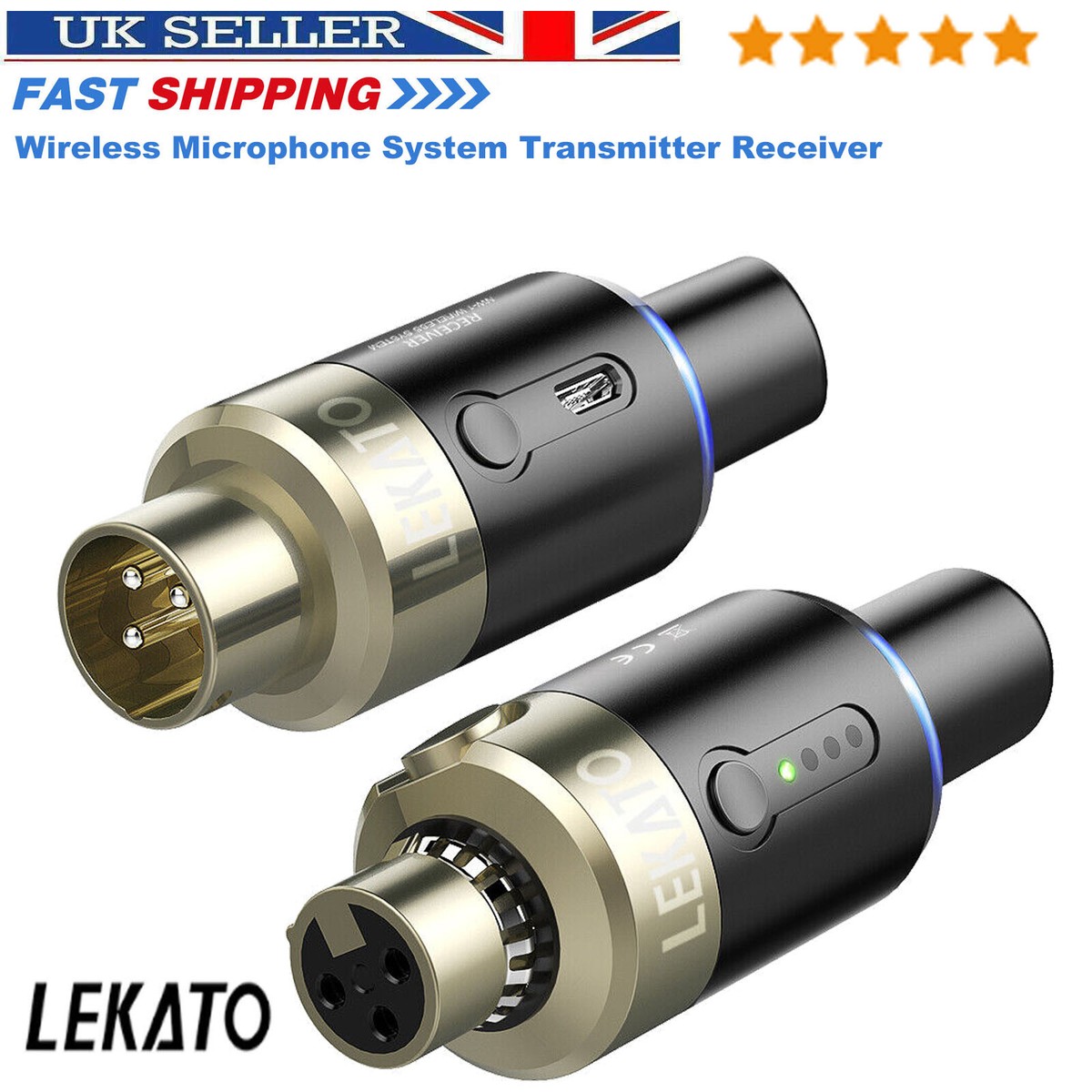 LEKATO MW-1 XLRワイヤレスシステム Lekato MW-1-ワイヤレスマイクシステムプラグオンxlr