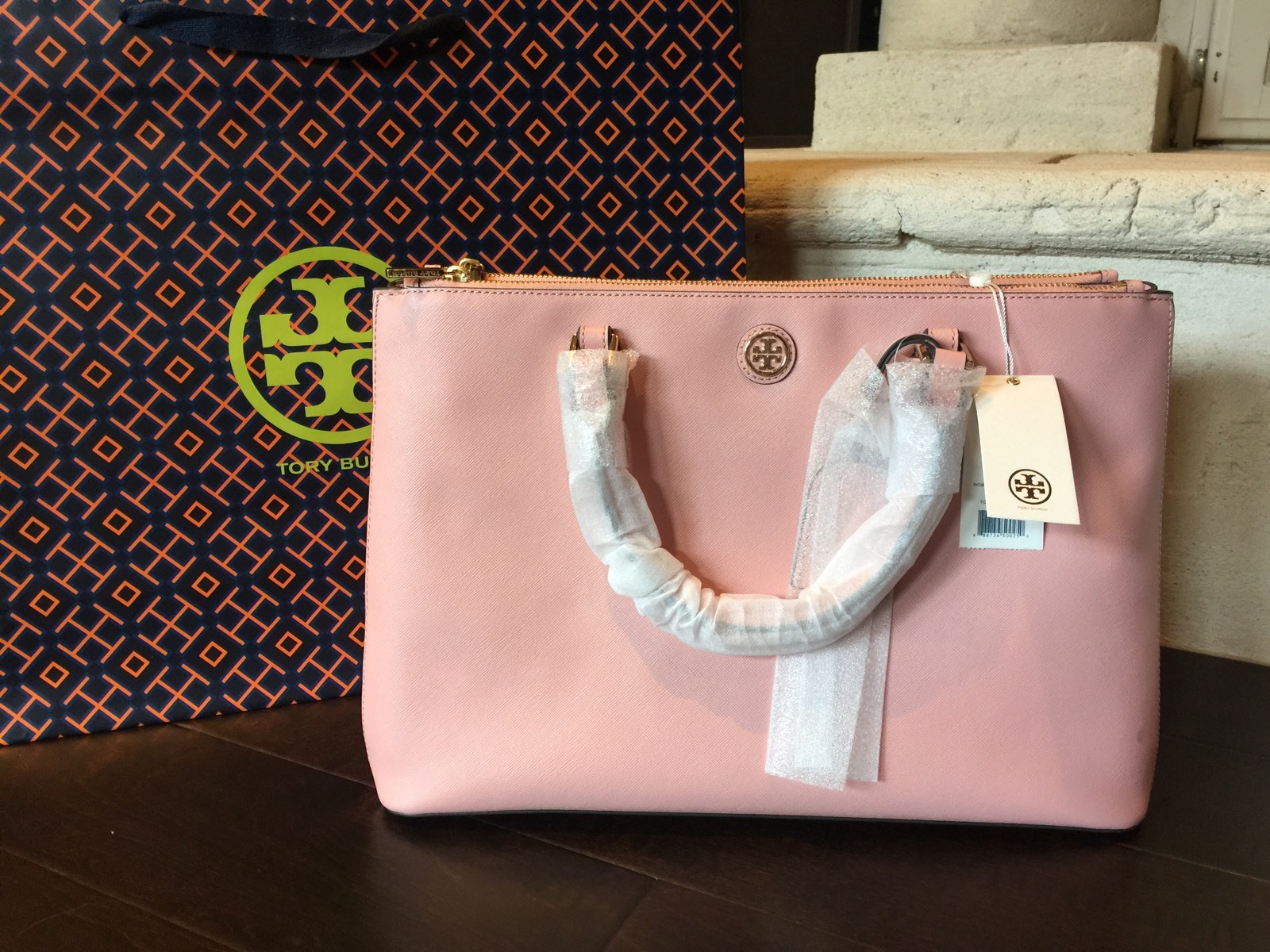 TORY BURCH ROBINSON DOUBLE ZIP ROSE SACHET NWT $575 & GIFT BAG-SOLD OUT image 10