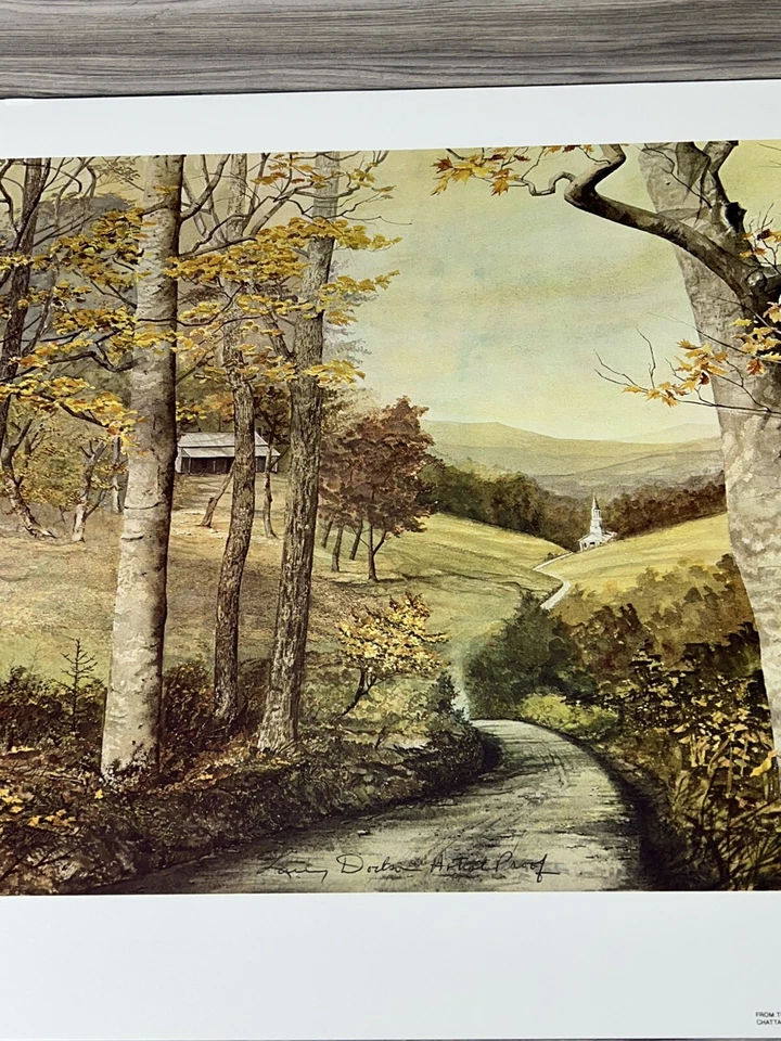 Larry Dodson "Mountain View Road" prueba de artista, firmado RARO 1976 Foto 3 de 4