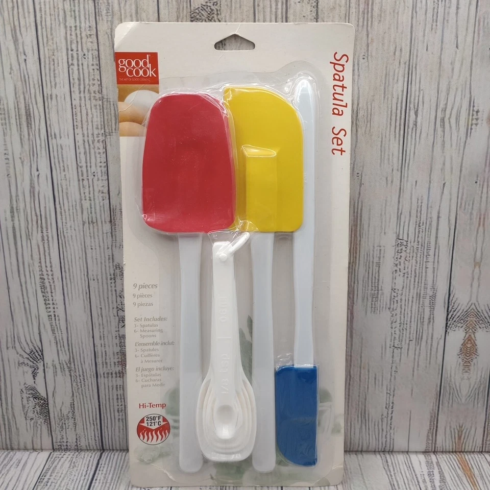Vtg Good Cook Scraper Spatula Medium Small Mixed Sizes & Measuring Spoons Set - Image 3 of 4