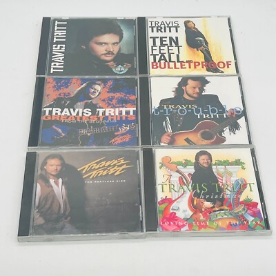 TRAVIS TRITT 6 CD Lot Ten Feet Trouble Greatest Christmas Restless Scratch Free