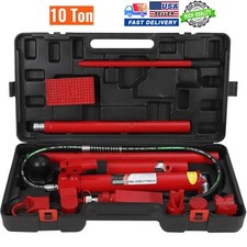 10 Ton Hydraulic Porta Power Jack Car Auto Tool Lift Ram Body Frame Repair Sets