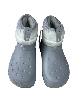 Crocs Classic Neo Puff Shorty Boots Light Grey Women s Size 7 Insulated Sole