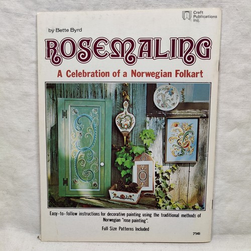Rare 1976 ROSEMALING Decorative Norwegian Rose Painting Patterns By Betty Byrd - Picture 11 of 24