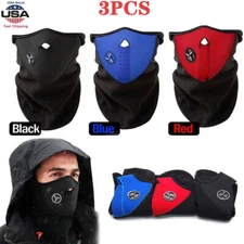 3PCS Winter Balaclava Neoprene Neck Warmer Cold Weather Motorcycle Ski Face Mask