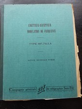 emetteur récepteur Modulation de fréquence - Type MF. 763 A notice n° 1033