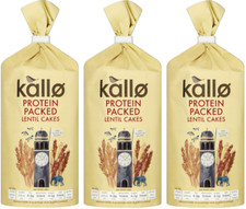 Kallo Protein Packed Lentil Cakes  Healthy Snack -  3  x  100 g