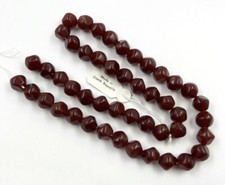 45 Vintage Jablonex Czech Glass Dark Opaque Carnelian 13mm. Nugget Beads N796T