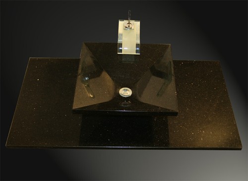 Naturstein Waschtisch Aufsatz Waschtischplatte schwarz Granit Star Galaxy - Bild 2 von 5