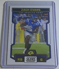 Zach Evans 2023 Panini Score Rookie RC #319 Los Angeles Rams