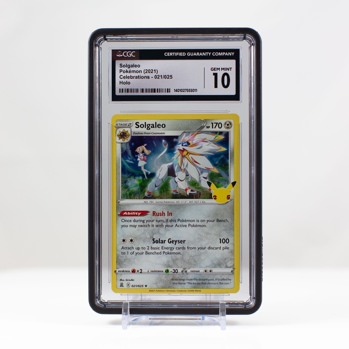 Pokémon Solgaleo Holo #021 Celebrations 2021 - CGC 10 Gem Mint | eBay