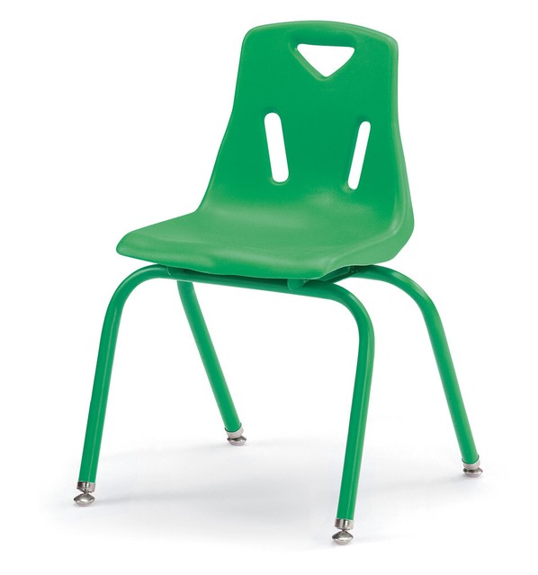 Stacking Chairs 16 Ht Set Of 6 Green Kids Classroom