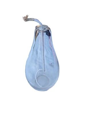 Pearshape Handblown Refillable Clear Art Glass Home Fragrance Diffuser Bottle